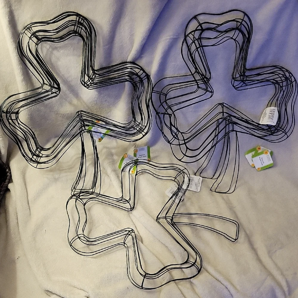 Bundle of 9 Shamrock Wire Forms. Holidays, St Patricjs, Boston Celtics
